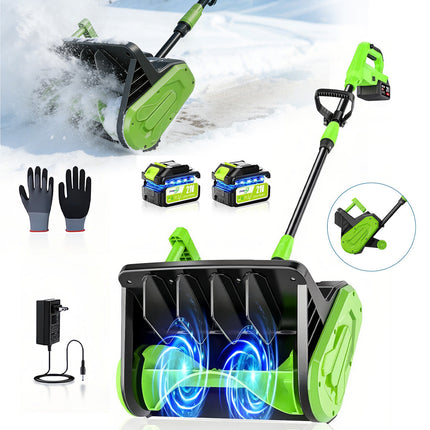 16 Inch Cordless Snow Blower for Driveway, Electric Snow Shovel with 2 Batteries – image 10