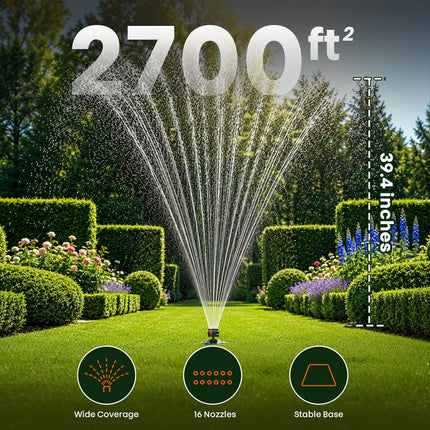 Lawn Sprinklers for Yard, Oscillating Sprinkler with Timer