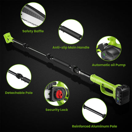 Cordless Pole Saw 2 in 1 with Adjustable Pole, Pole Chainsaw for Trees - image 10