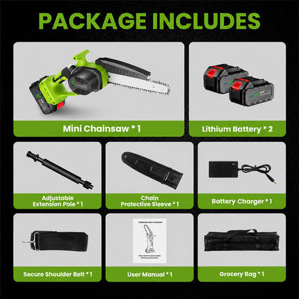 Cordless Pole Saw 2 in 1 with Adjustable Pole, Electric Chainsaw 8 Inch Brushless with Battery - image 11