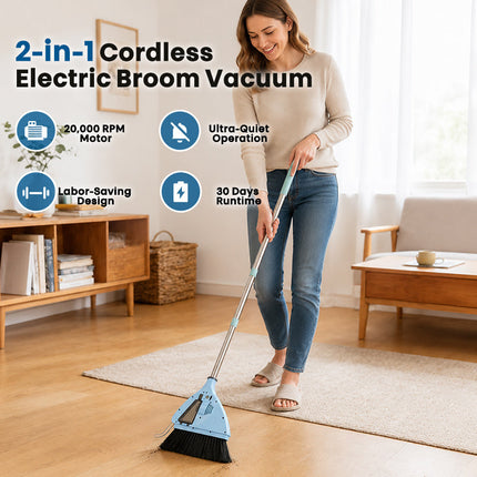 Cordless Vacuum Electric Broom 2 in 1 with 20000 RPM Motor, Lightweight Hard Floor Vacuum for Pet Hair – image 6