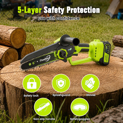 Mini Chainsaw Cordless 6 Inch and 8 Inch Brushless, Handheld Chainsaw - image 8