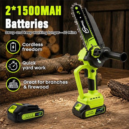 Mini Chainsaw Cordless 6 Inch and 8 Inch Brushless, Handheld Chainsaw - image 4