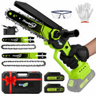 Mini Chainsaw Cordless 6 Inch and 8 Inch Brushless, Small Chainsaw with 2 Batteries and Auto Oiler, Handheld Chainsaw