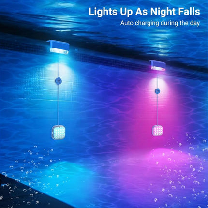 Solar Pool Lights 2 in 1 Underwater and Poolside with 16 Colors and Remote, IP68 Waterproof LED Pool Lights (2)