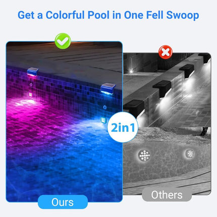 Solar Pool Lights 2 in 1 Underwater and Poolside with 16 Colors and Remote, IP68 Waterproof LED Pool Lights – image 7