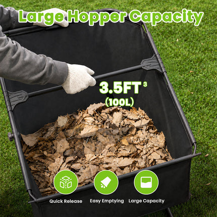 Push Lawn Sweeper 22 Inch with Large Hopper, Leaf Collector for Lawns – image 5