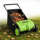 Push Lawn Sweeper 22 Inch with Large Hopper, Manual Leaf Sweeper with Adjustable Brush Height, Leaf Collector for Lawns