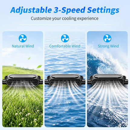 Portable Car Fan 2 Pack with USB Plug In Power, Car Seat Fan with 3 Quiet Speeds – image 4