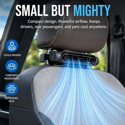 Bladeless Car Cooling Fan for Backseat, Portable Car Fan 2 Pack with USB Plug In Power