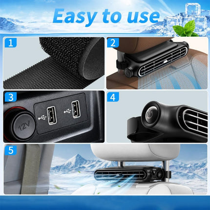 Portable Car Fan 2 Pack with USB Plug In Power, Bladeless Car Cooling Fan for Backseat – image 7