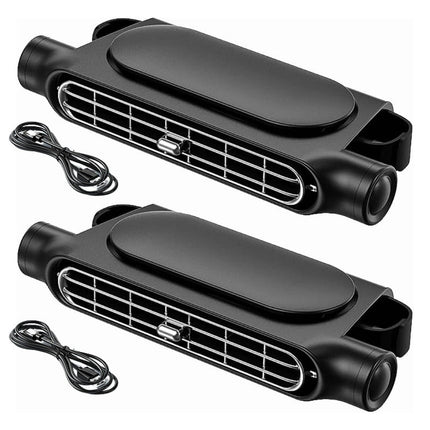 Portable Car Fan 2 Pack with USB Plug In Power, Car Seat Fan with 3 Quiet Speeds, Bladeless Car Cooling Fan for Backseat