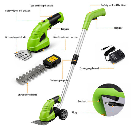 Cordless Hedge Trimmer, Wheeled Extension Pole – image 8