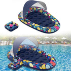 Pool Floats for Adults 3 in 1 with Removable Canopy and Cup Holder, Inflatable Pool Lounger UPF50+, Canopy Pool Float