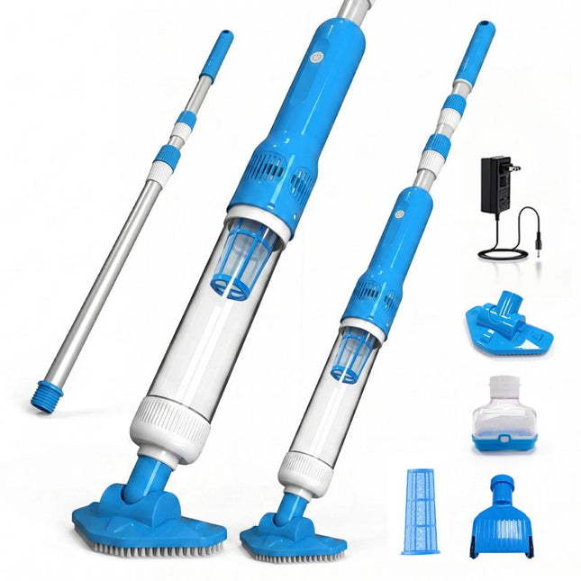 Above Ground Pool Vacuum Cleaner, Cordless Pool Vacuum for Spa and Hot Tub, Handheld Swimming Pool Cleaner with Pole