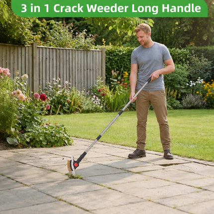 Garden Weeding Tool, Weed Removal Tool with Adjustable Long Handle