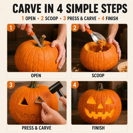 Pumpkin Carving Kit 36 Pcs, Carve in 4 Steps – image 5