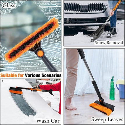 Car Snow Brush with Ice Scraper, 42 Inch Extendable Snow Brush for Truck