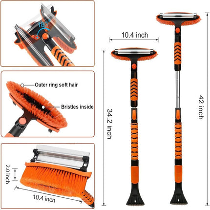 Car Snow Brush with Ice Scraper, 42 Inch Extendable Snow Brush for Truck – image 6