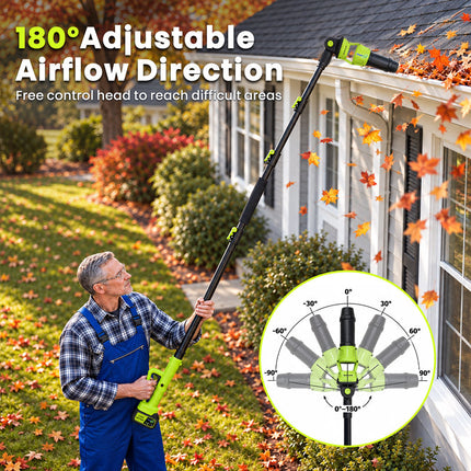Cordless Leaf Blower with 7.8 ft Pole, Gutter Cleaning Tool from the Ground - image 5