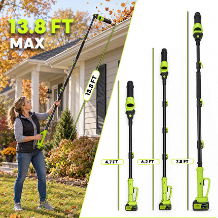 Cordless Leaf Blower with 7.8 ft Pole, 520 CFM Electric Leaf Blower for Gutters - image 4