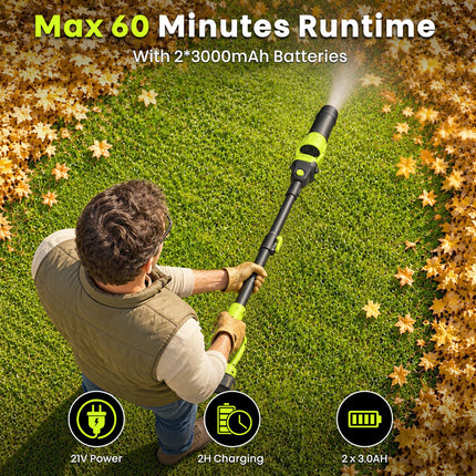 Cordless Leaf Blower with 7.8 ft Pole, 520 CFM Electric Leaf Blower for Gutters - image 6