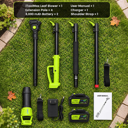 Cordless Leaf Blower with 7.8 ft Pole, 520 CFM Electric Leaf Blower for Gutters - image 10