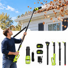 Cordless Leaf Blower with 7.8 ft Pole, Gutter Cleaning Tool from the Ground, 520 CFM Electric Leaf Blower for Gutters