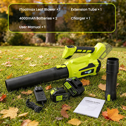 Cordless Leaf Blower 720 CFM with 2 Batteries, Lightweight Battery Leaf Blower for Yard - image 10