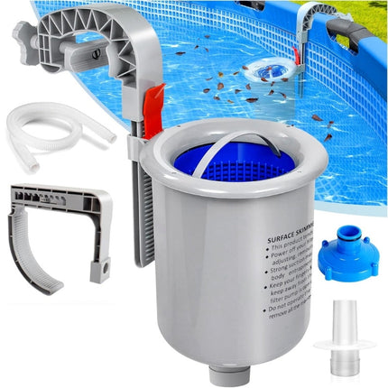 Pool Skimmer Automatic for Above Ground Pool with Adjustable Wall Mount, Above Ground Pool Skimmer for Leaves and Bugs