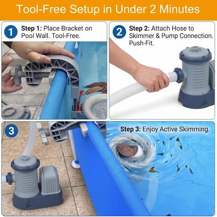 Pool Skimmer Automatic for Above Ground Pool with Adjustable Wall Mount, Above Ground Pool Skimmer for Leaves and – image 7