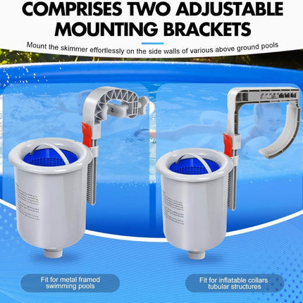 Pool Skimmer Automatic for Above Ground Pool with Adjustable Wall Mount, Above Ground Pool Skimmer for Leaves and – image 4