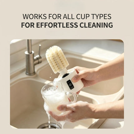 Electric Bottle Brush 360 Rotating with 2 Detachable Brush Heads, Water Bottle Cleaner for Baby Bottles and Mugs – image 8