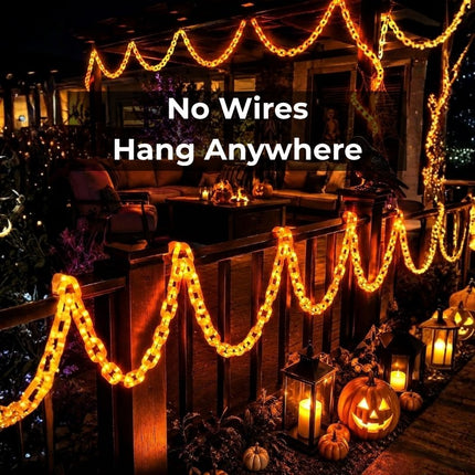 Halloween String Lights Battery Operated, Orange Halloween Lights - image 5