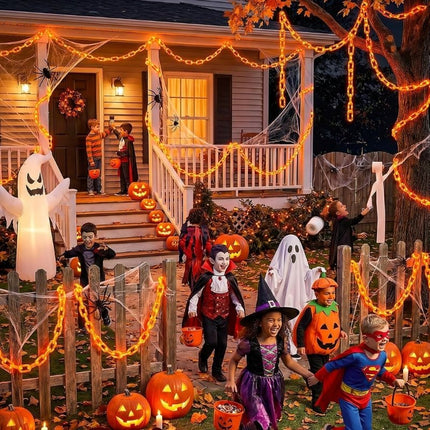 Halloween String Lights Battery Operated, Outdoor String Lights with 8 Modes