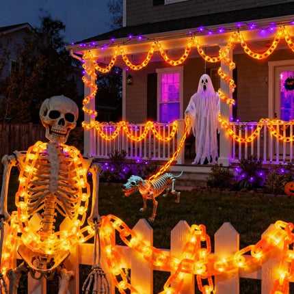 Halloween String Lights Battery Operated, Orange Halloween Lights