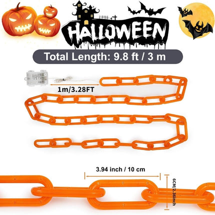 Halloween String Lights Battery Operated, Orange Halloween Lights - image 8