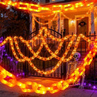 Halloween String Lights Battery Operated, Outdoor String Lights with 8 Modes, Orange Halloween Lights, Outdoor Halloween