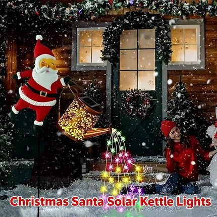 Outdoor Christmas Lights Solar, Santa Outdoor Christmas Decorations for Yard
