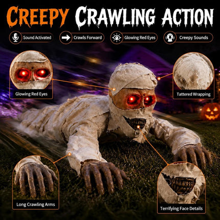 Crawling Mummy Halloween Decoration 42 Inch – image 5