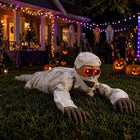 Crawling Mummy Halloween Decoration 42 Inch with Glowing Red Eyes