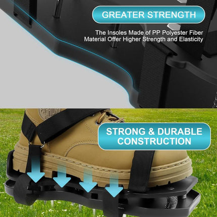 Lawn Aerator Shoes with Spring Base, Manual Lawn Aerator with 13 Spikes and Straps – image 6