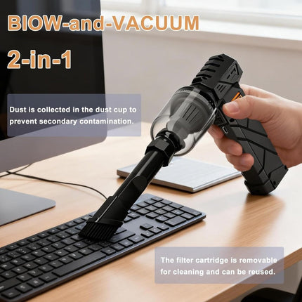 Electric Air Duster 5 in 1 with Car Vacuum, 130000 RPM Cordless Air Duster with Light – image 5