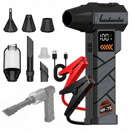 Electric Air Duster 5 in 1 with Car Vacuum, Jump Starter and Tire Inflator, 130000 RPM Cordless Air Duster with Light
