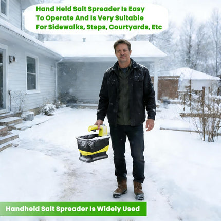 Handheld Fertilizer Spreader Electric, Cordless Seed Spreader for Ice Melt and Salt
