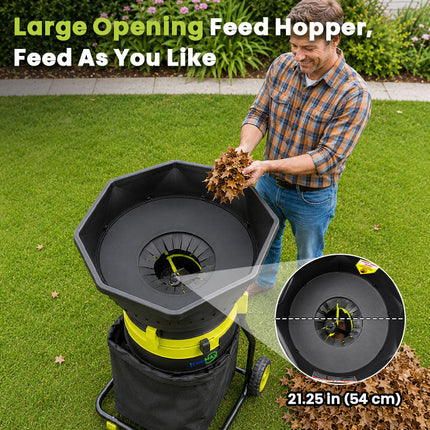 Electric Leaf Mulcher 8000 RPM with Collection Bag and Wheels, Leaf Mulcher Shredder – image 7