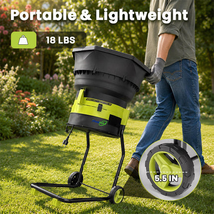 Electric Leaf Mulcher 8000 RPM with Collection Bag and Wheels, Leaf Shredder for Yard Waste – image 8