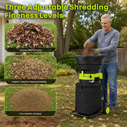 Electric Leaf Mulcher 8000 RPM with Collection Bag and Wheels, Leaf Shredder for Yard Waste – image 6
