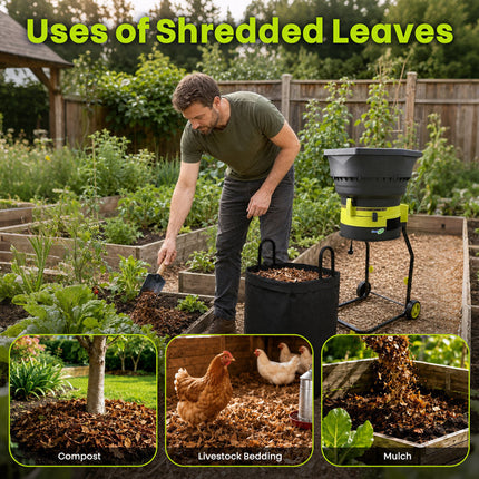 Electric Leaf Mulcher 8000 RPM with Collection Bag and Wheels, Leaf Mulcher Shredder – image 9