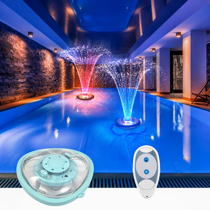 Floating Pool Fountain with LED Lights and Remote